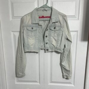 Dollhouse Women's Faded Gray Jean Jacket
